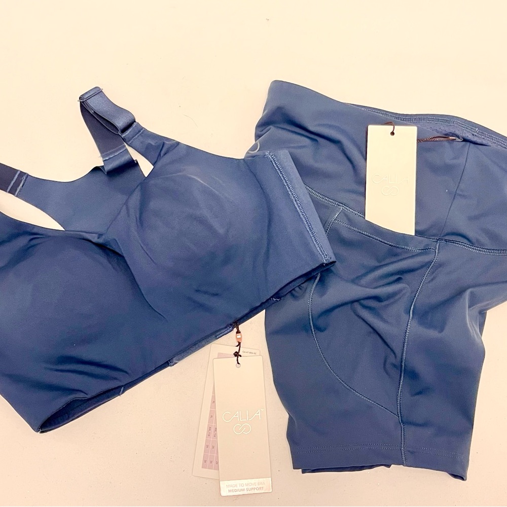 NEW Calia Blue Sports Bra and Shorts Set XS